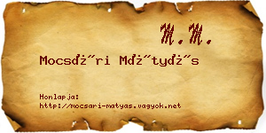 Mocsári Mátyás névjegykártya
